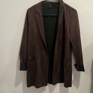 Premise Brown Faux Leather Jacket Size Small